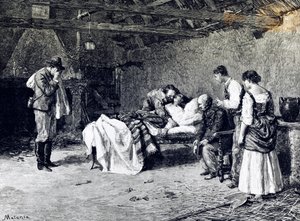 Death of Anita Garibaldi on farm of Marquis Guiccioli by Edouardo Matania