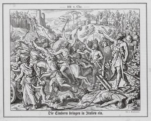 Invasion of Roman Territory by the Cimbri by Eduard Bendemann