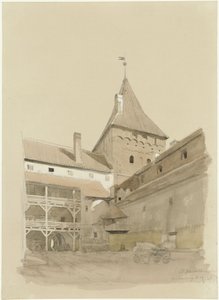 The Courtyard of Neidenburg Castle by Eduard Gaertner