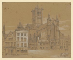 St. Nicholas Church in Ghent by Eduard Gaertner