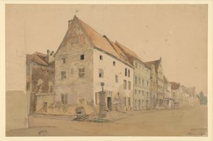 Street in Thorn with the Birthplace of Nicolaus Copernicus by Eduard Gaertner