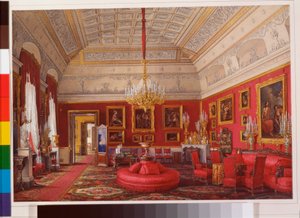 Interiors of the Winter Palace: The First Reserved Apartment - The Large Study of Grand Princess Maria Nikolayevna by Eduard Hau