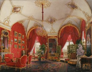 Interiors of the Winter Palace. The Fourth Reserved Apartment. The Corner Room, Mid 19th Century by Eduard Hau