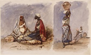 Two Scenes with Street Vendors from Bahia, Sitting and Standing