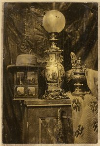 Still Life with Stereoscope, Hat, Chinese Vase, Silver Goblet, and Sword by Eduard Isaac Asser