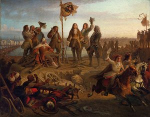 Prince Eugene sends a messenger to the Emperor, informing him of his victory, ca 1860