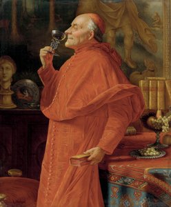 Cardinal Examining a Bouquet of White Wine (in a Venetian Glass)