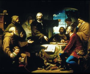 Christopher Columbus in the Convent of La Rábida by Eduardo Cano
