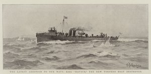 The Latest Addition to Our Navy, HMS Havock, the New Torpedo Boat Destroyer by Eduardo de Martino