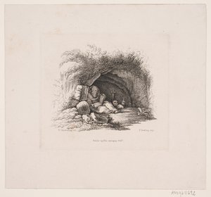 A Hermit in His Cave by Edvard Fortling