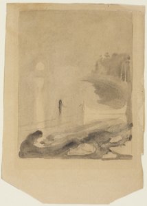 A Boat Tied to a Pier by Edvard Munch
