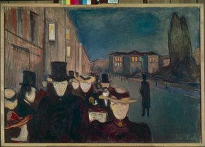Evening on Karl Johan by Edvard Munch