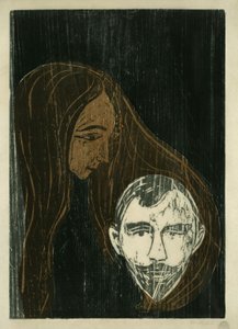 Male Head in Female Hair by Edvard Munch