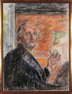 Self-Portrait with a Chalk by Edvard Munch