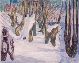 Winter Landscape with House by Edvard Munch