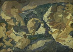 Poseidon Rushing over the Sea Surrounded by Nereids and Tritons by Edvard Weie