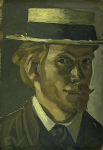 Self-Portrait with a Straw Hat by Edvard Weie