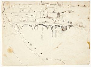 View from a Window by the Lungarno over the River towards Santo Spirito and San Miniato Heights, Florence by Edvard Weie