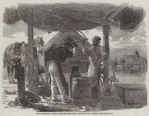Before Sebastopol, Forge of the Left Siege Train by Edward Angelo Goodall