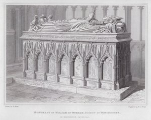 Monument of William of Wykham, Bishop of Winchester, in Winchester Cathedral by Edward Blore
