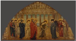 Cupid and Psyche - Palace Green Murals - Psyche Entering the Portals of Olympus by Edward Burne-Jones