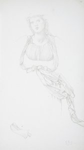 Female Torso and Drapery Study by Edward Burne-Jones