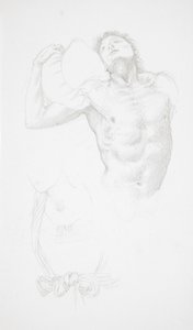 Male Nude Holding a Cushion by Edward Burne-Jones
