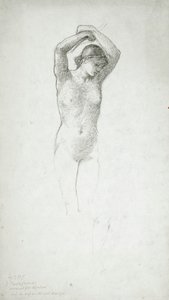 Standing Female Nude with Arms Raised by Edward Burne-Jones