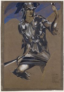 The Perseus Series - Study of Perseus in Armour for The Finding of Medusa by Edward Burne-Jones