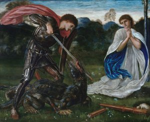 The Fight: St George Kills the Dragon VI by Edward Burne-Jones