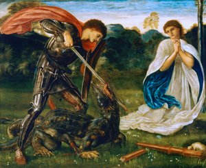 The Fight: St George Kills the Dragon VI by Edward Burne-Jones