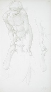 Two Male Nudes by Edward Burne-Jones