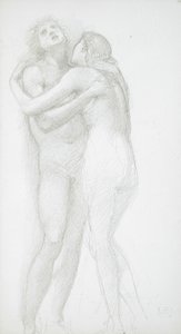 Two Nudes Embracing by Edward Burne-Jones