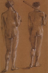 St George Series - Male Nude - Studies of Two Soldiers for 