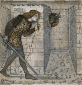 Tile Design - Theseus and the Minotaur in the Labyrinth by Edward Burne Jones
