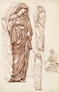 Virgin Mary and St Elizabeth, Robed Figures by Edward Burne Jones