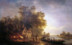 River Landscape with Rustics and Horses