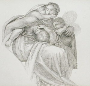 Mother and Three Children by Edward Coley Burne Jones