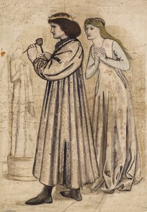 Scene of King Rene Sculpting a Figure While Being Watched by His New Bride by Edward Coley Burne Jones
