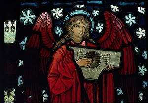 Angel Musician by William Morris and Co. (detail)