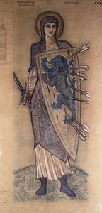 Fortitude: design for a stained glass window at St. Cuthbert