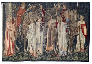 The Arming and Departure of the Knights, tapestry designed by the artist and woven by Morris & Co.