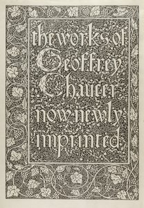 Title Page, from The Works of Geoffrey Chaucer now newly Imprinted, engraved by William Morris, 1896 by Edward Coley after Burne Jones