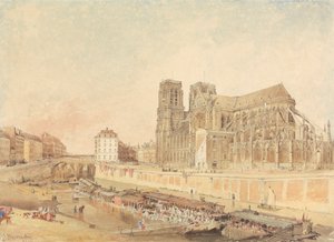 Notre Dame, Paris, from the Left Bank by Edward Duncan