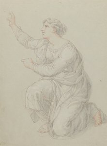 Study for the Kneeling Figure of Priscilla by Edward Francis Burney