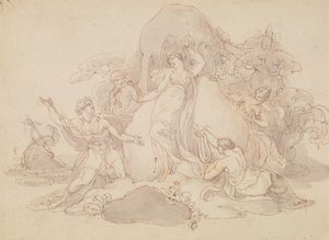 Telemachus and Mentor Landing on the Island of Calypso by Edward Francis Burney