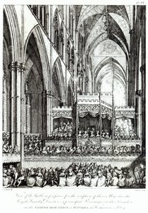 View of the Gallery Prepared for the Reception of Their Majesties the Royal Family, Directors and Principal Personages in the Kingdom at the Commemoration of Handel in Westminster Abbey, engraved by Joh by Edward Francis Burney