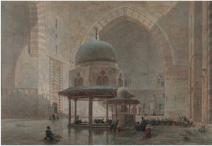 Interior of the Mosque-Madrassa of Sultan Hassan in Cairo