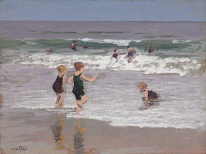 Children Playing in Surf