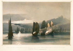 Attack on the Pirate Squadron of Chuiapoo, off Tysami, China, 28 September 1849 by Edward Hodges Cree